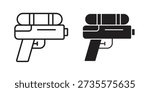Squirt gun icons Concepts. black solid and line stroke designs for web and app use