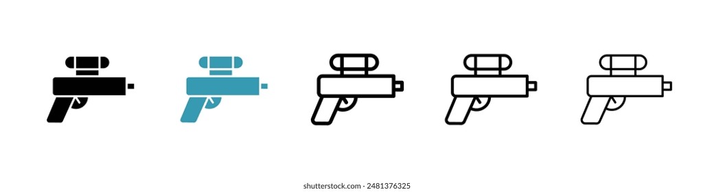 Squirt gun line icon vector set.