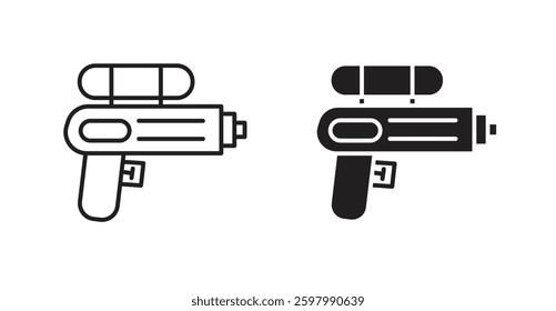 Squirt gun line icon vector set.