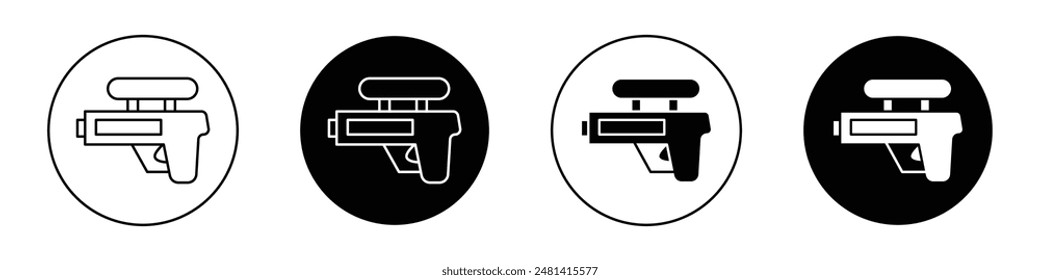 Pistola de chorro contorneado icono colección de Vector.