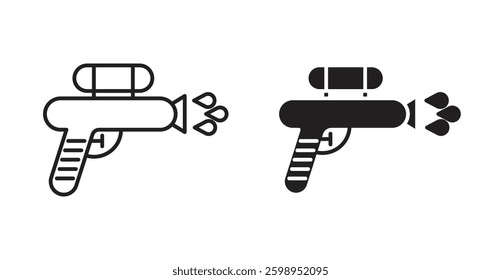 Squirt gun vector line icon illustration collection.