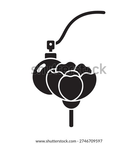 Squirting flower prank toy vector illustration isolated on white background.