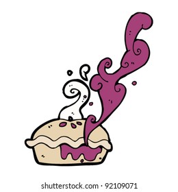 dibujos animados de torta de cerezo caliente
