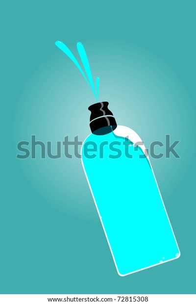 Squirting Water Bottle Stock Vector Royalty Free 72815308