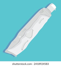 Squished Toothpaste Tube vector illustration