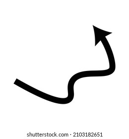 Icono de flecha ascendente silencioso. Vector.