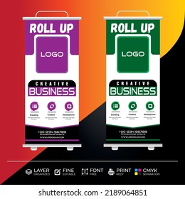 squre type modern roll up banner design template vector