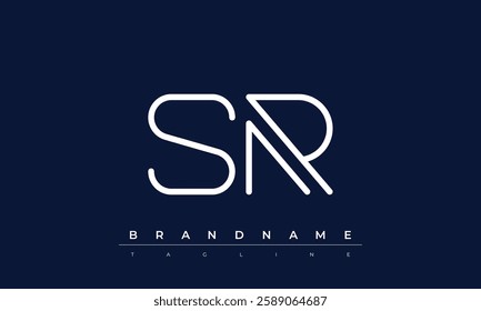 SR Abstract letter logo. This logo icon incorporate with abstract shape in the creative way