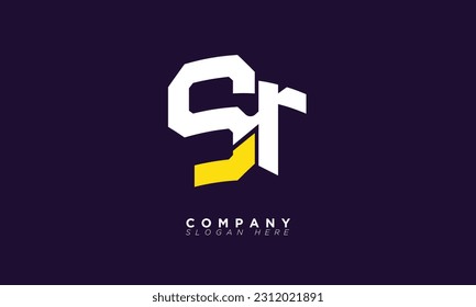 SR Alphabet letters Initial Monogram Logo RS, S und R