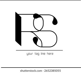 SR Alphabet Monogram – Classy Script Logo for Branding Identity