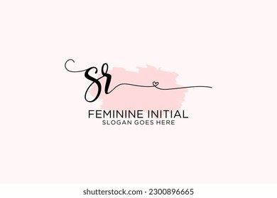 SR Beauty-Monogramm und elegante Logo Design Handschrift-Logo der ersten Signatur, Hochzeit, Mode, Blumen und botanisch mit kreativen Vorlage.