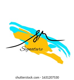 SR Beauty vector initial logo, handwriting logo of initial signature, wedding, fashion, jewelry, boutique, floral and botanical with creative template for any company or business.