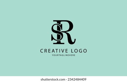 SR schwarz minimalistisches, professionelles, minimalistisches Markenlogo-Design auf gelbem Hintergrund 
