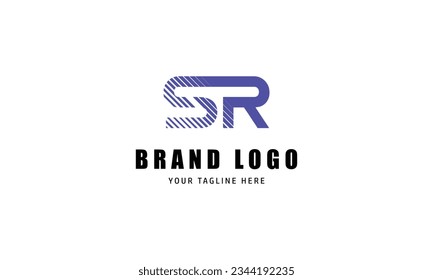 SR brand, creative, lining design company, BLUE logo design.