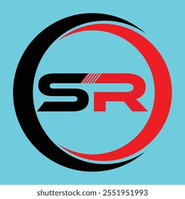 SR Circle logo. vector letter.