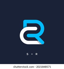 SR CR initial logo flat