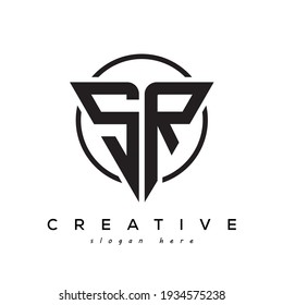 SR creative letter logo with gamming look