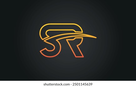 SR creative and modern letter logo design. SR logo design vector in black background.