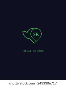 SR grünes Logo Design. SR Vector Logo Design für Unternehmen.