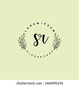 SR Initial beauty floral logo template
