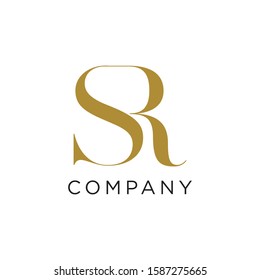 SR initial beauty logo luxury premium design 