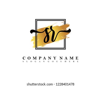 SR Initial handwriting logo concept