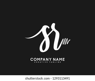 SR Initial Handwriting Logo Template Vector