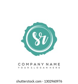 SR Initial Handwriting logo template vector