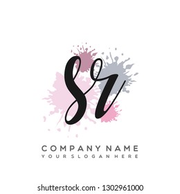 SR Initial Handwriting logo template vector