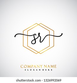 SR Initial Handwriting logo template vector