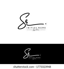 SR  Initial letter handwriting and signature logo.