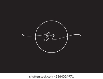 SR initial letter logo design and minimalist logo