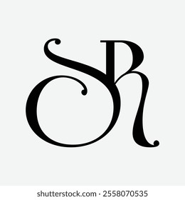 sr Initial Letter Logo Symbol