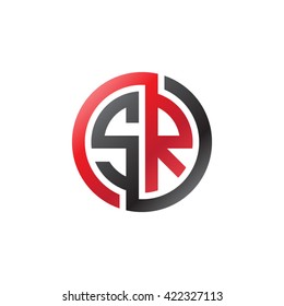 SR initial letters looping linked circle logo red black