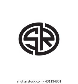 SR initial letters looping linked ellipse monogram logo
