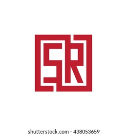 SR initial letters looping linked square logo red
