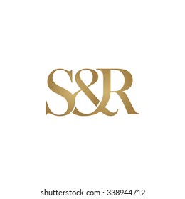 S&R Initial logo. Ampersand monogram golden logo