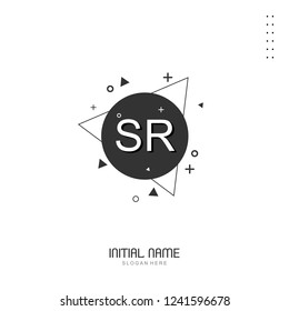 SR Initial logo template vector
