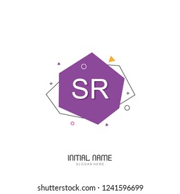 SR Initial logo template vector