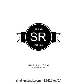 SR Initial logo template vector