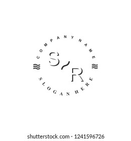 SR Initial logo template vector