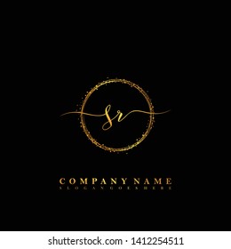 SR Initial luxury handwriting logo vector