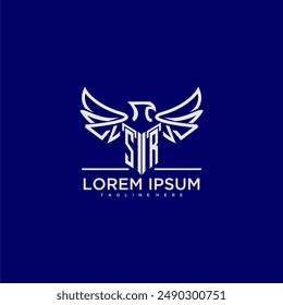 SR initial monogram for business logo with eagle image