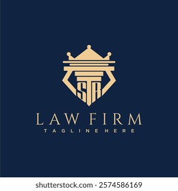 SR initial monogram logo for lawfirm vector design