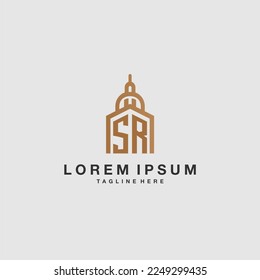 SR initial monogram real estate logo with imperium style desgn