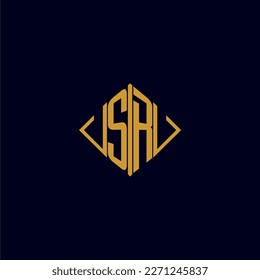 SR initial monogram square logo design ideas