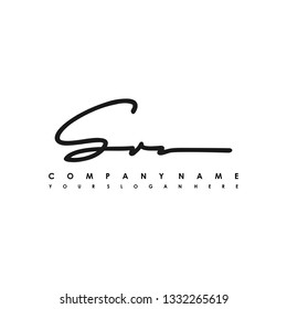 SR initial signature logo. handwriting logo template vector,