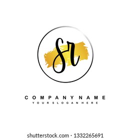 SR initial signature logo. handwriting logo template vector,