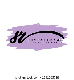 SR initial signature logo. handwriting logo template vector,