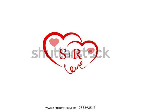 Sr Initial Wedding Invitation Love Logo Stock Vector Royalty Free